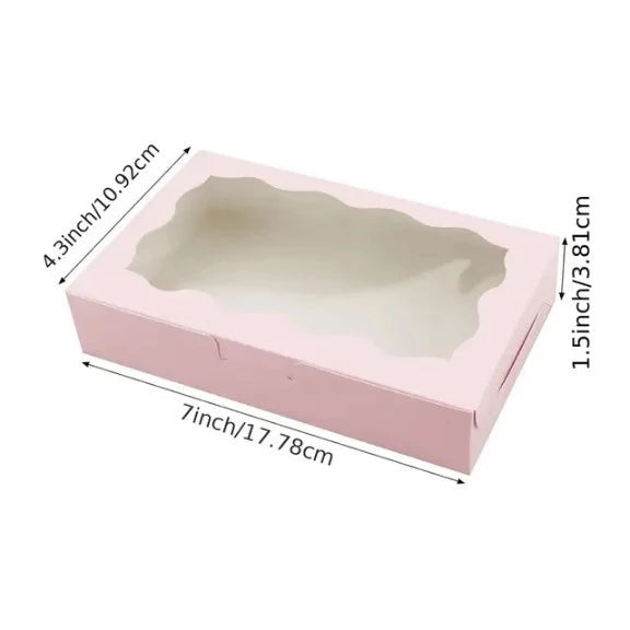 10pcs | Window Pastry Box - Kraft Paper Cake Boxes & Cups with Window muffin tart box