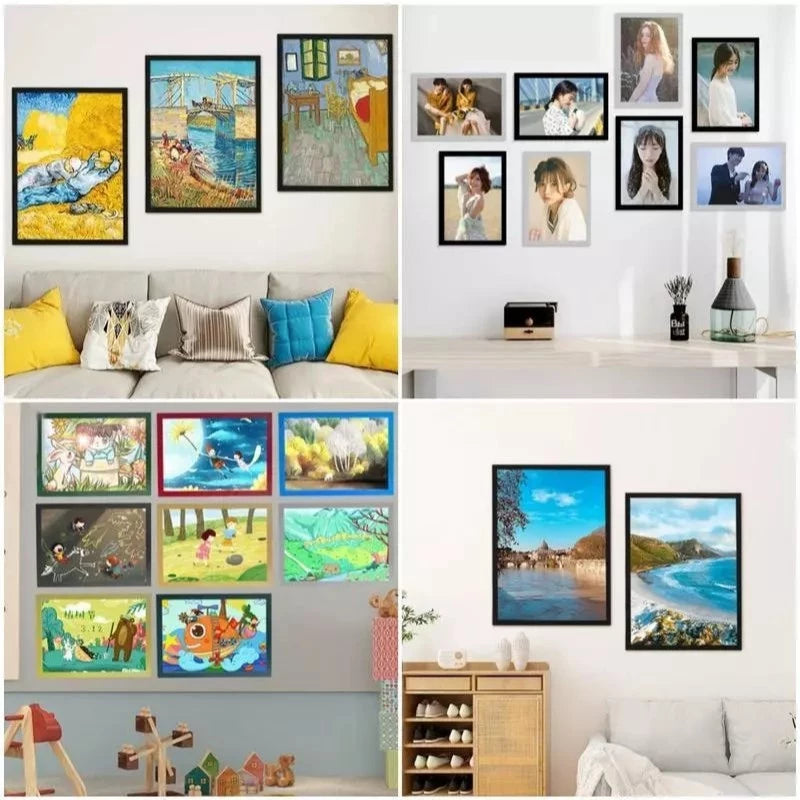 5pcs | Magnetic Photo Frames - DIY Wall Decor Photo Certificate Office Sticker Wall Frame