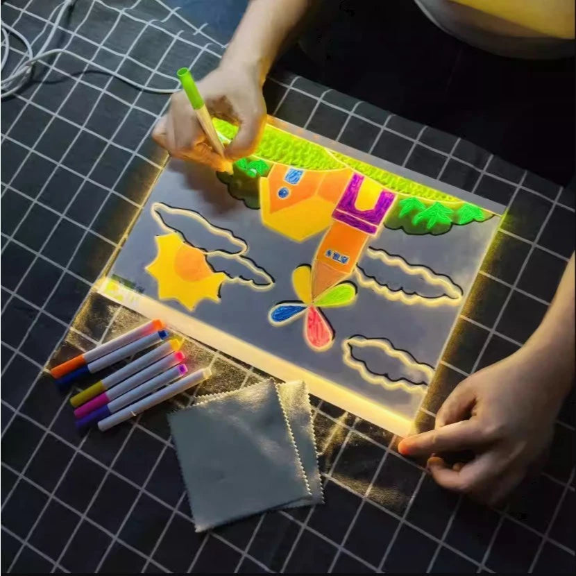 Light drawing board - children's erasable acrylic transparent writing board billboard stall