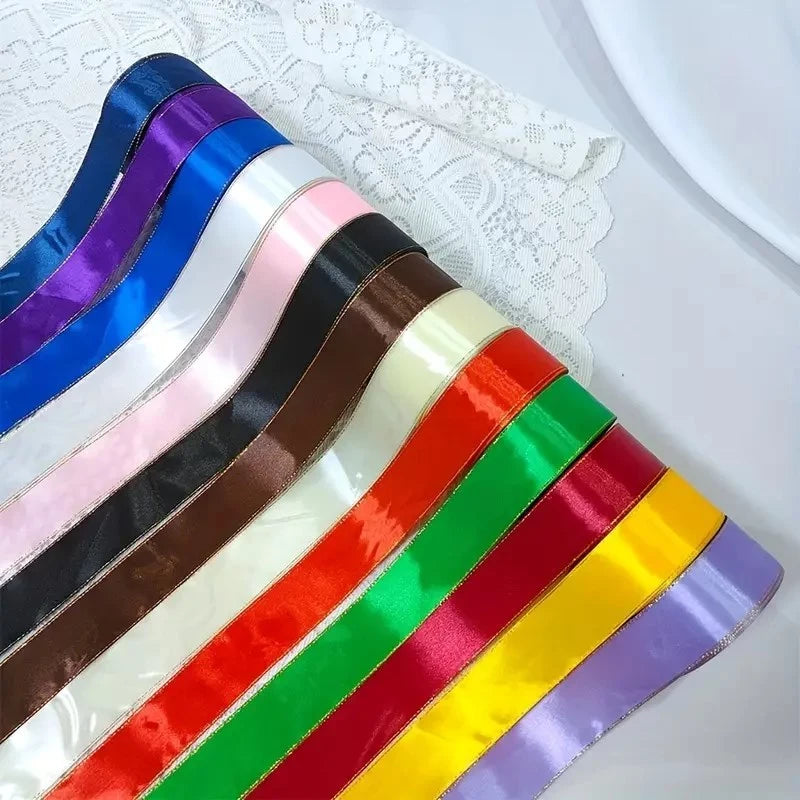 4cm double gold edge ribbon - satin ribbon, decorative ribbon, gift packaging, Ribbons