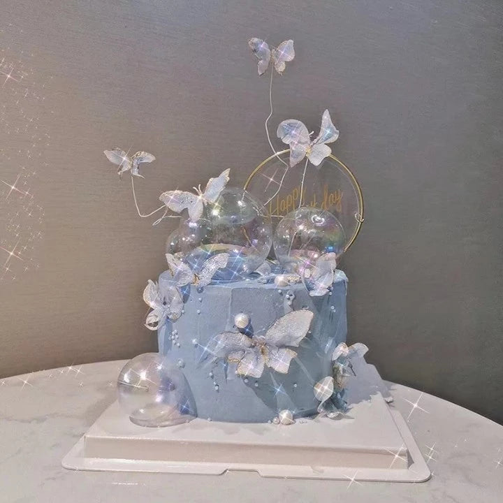 10Pcs/set 3D Butterfly Cake Topper Cards – Elegant Dessert Decorations for Parties & Home