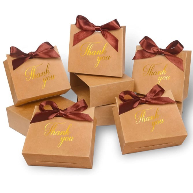 10pcs/set | Thank You Mini Gift Boxes - for Favors Wedding, Birthday, (Thick Kraft Paper)