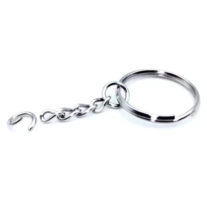 50pcs Aperture Keychain Rings – Silver and Gold Stainless Steel Key Ring Buckles for DIY