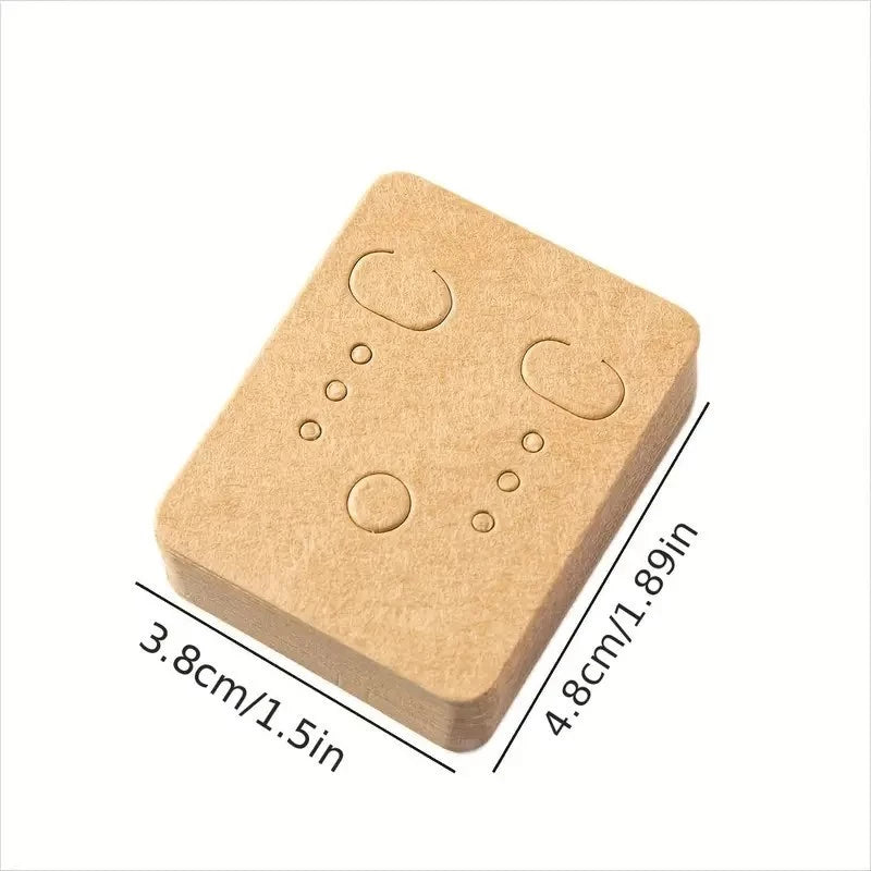 50pcs/Set Blank Kraft Paper Jewelry Holder Cards – Earring, Necklace, Keychain & Bracelet Display