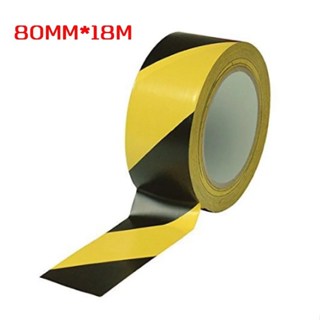 18M Warning Tape – Black & Yellow Striped PVC Safety, Durable Adhesive Tape 18meters