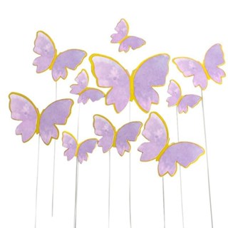 10Pcs/set 3D Butterfly Cake Topper Cards – Elegant Dessert Decorations for Parties & Home