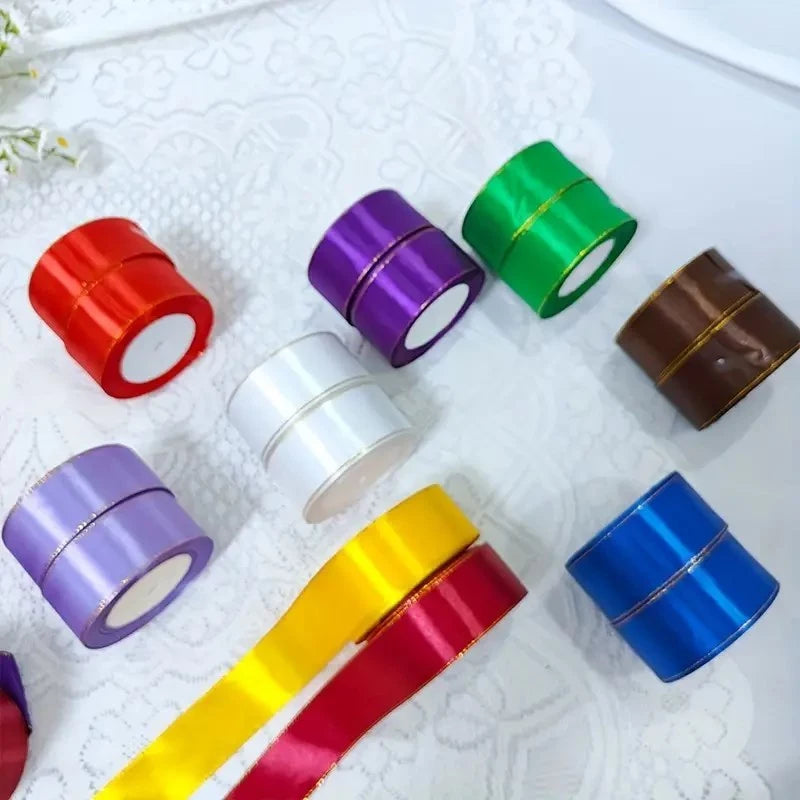 4cm double gold edge ribbon - satin ribbon, decorative ribbon, gift packaging, Ribbons