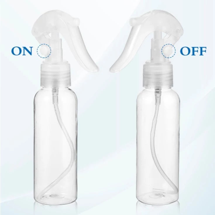 1PC 100ml Spray Bottle - Clear With White Trigger Spray Refillable Plastic Atomizer