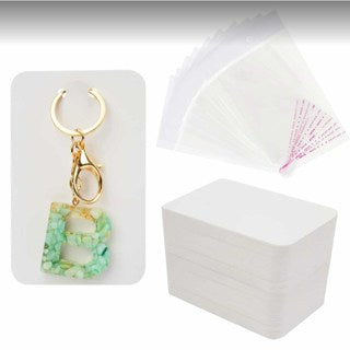 50pcs/Set Blank Kraft Paper Jewelry Holder Cards – Earring, Necklace, Keychain & Bracelet Display