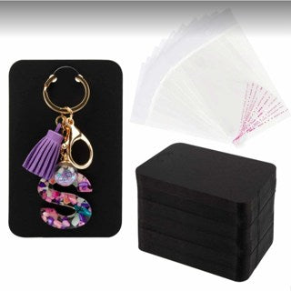 50pcs/Set Blank Kraft Paper Jewelry Holder Cards – Earring, Necklace, Keychain & Bracelet Display