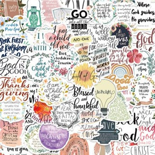 Jesus Bible Phrase Slang Stickers - Classical Wisdom Words Waterproof Doodle Stickers