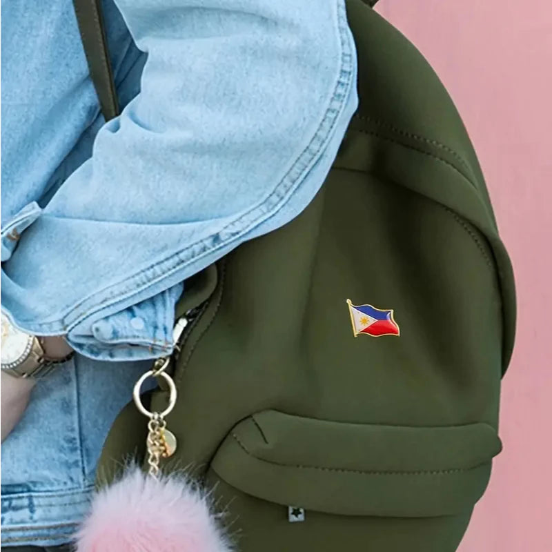 1pc/3pcs | Philippine Flag Lapel Pin, National Emblem Alloy Brooch, Tie Backpack Badge