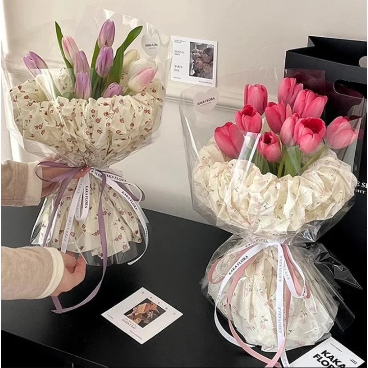 Snow Pear Paper Bouquet Wrapping-BOW And ROSE Paper Handmade DIY Gift Wrapping Decorations