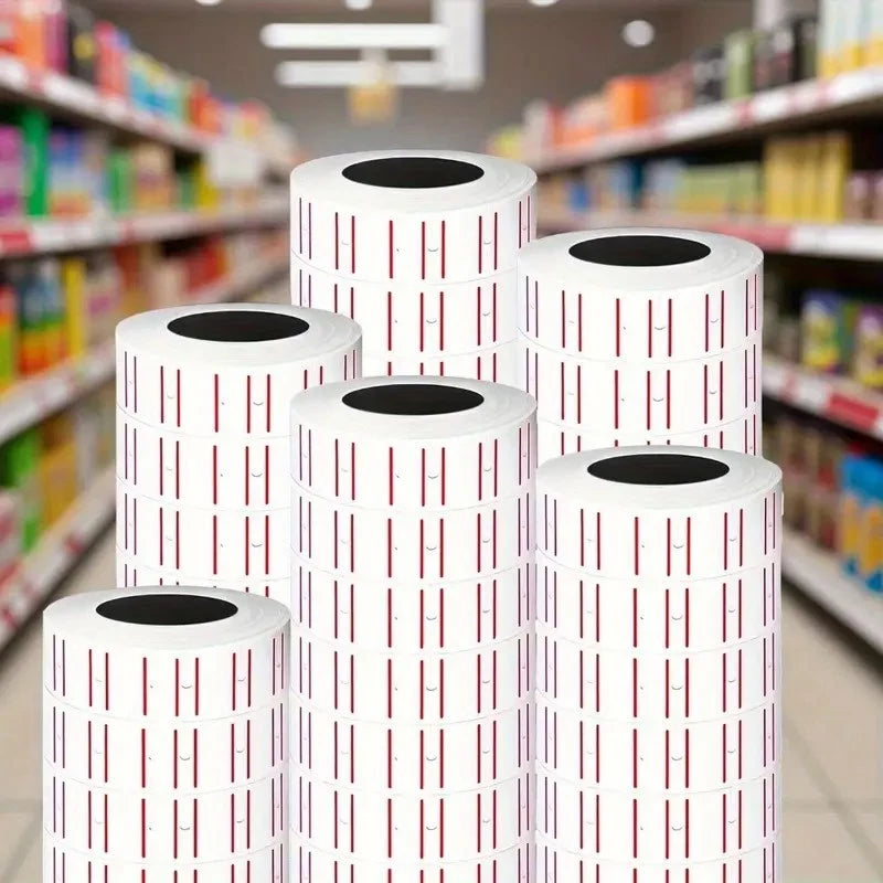 1Tube/10ROLL | 4000pcs Sticky White Price Tag Labels - for Office, Retail Stores Highquali
