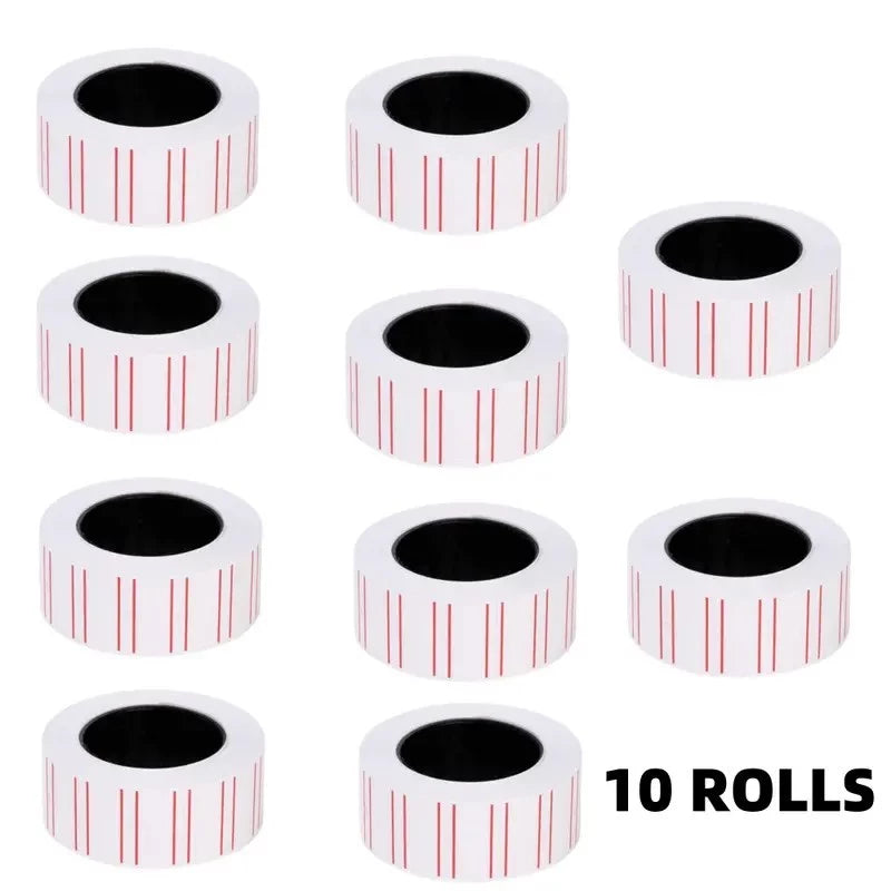1Tube/10ROLL | 4000pcs Sticky White Price Tag Labels - for Office, Retail Stores Highquali