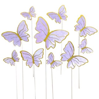 10Pcs/set 3D Butterfly Cake Topper Cards – Elegant Dessert Decorations for Parties & Home