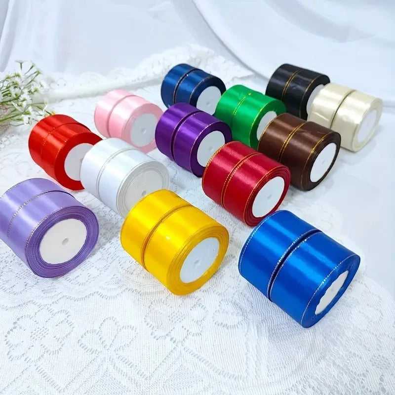 4cm double gold edge ribbon - satin ribbon, decorative ribbon, gift packaging, Ribbons