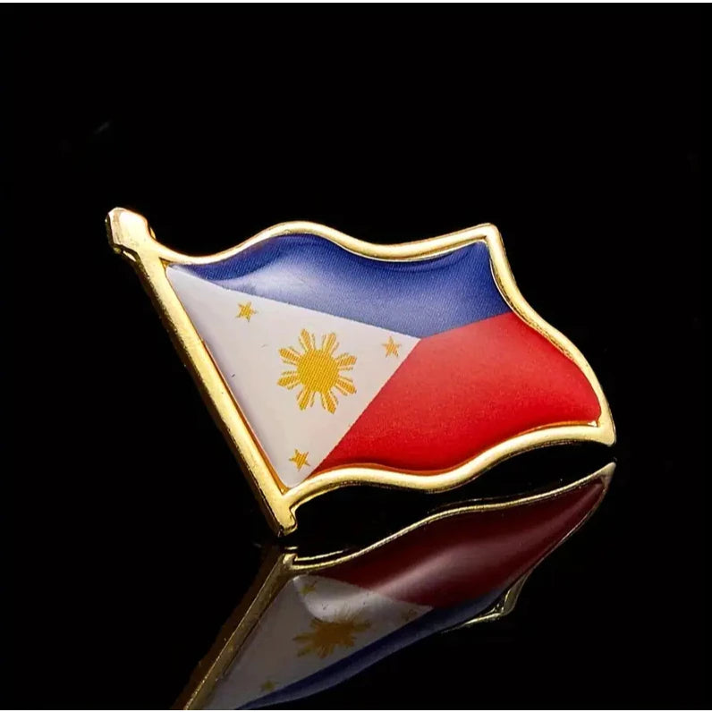 1pc/3pcs | Philippine Flag Lapel Pin, National Emblem Alloy Brooch, Tie Backpack Badge