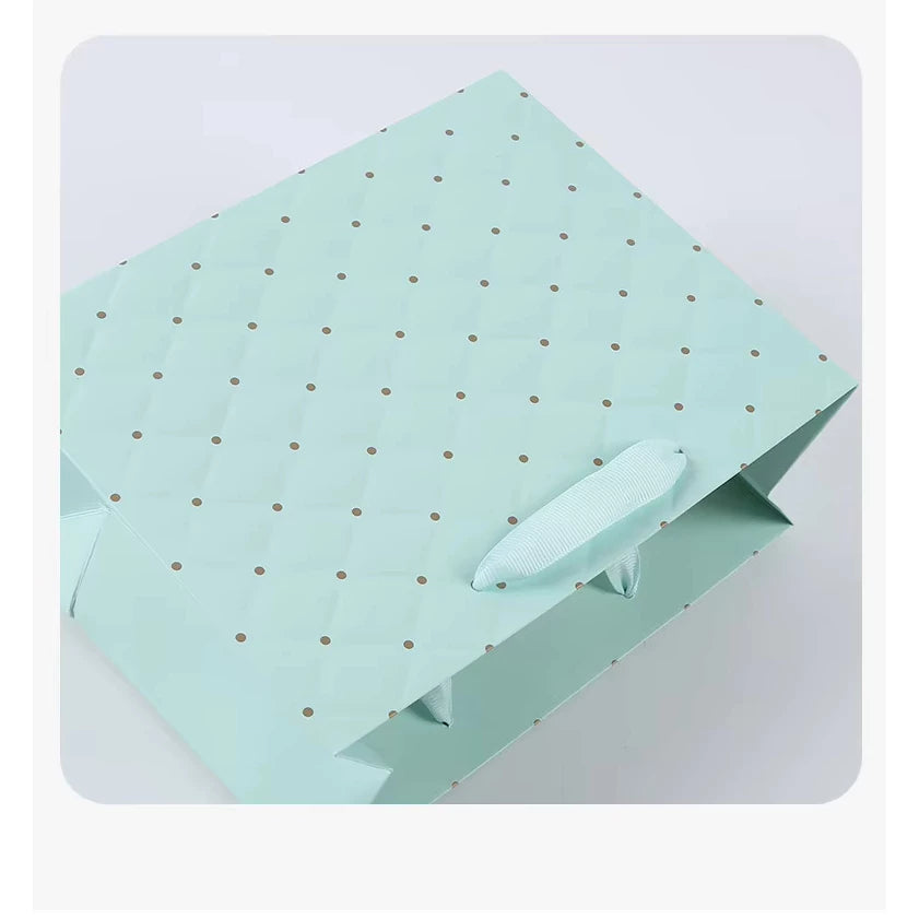 Emboss Dotted Pattern Paper Bag Shopping Gift Paper Bags with Handles5pcs | Emboss Dotted Pattern Paper Bag Shopping Gift Paper Bags with Handles