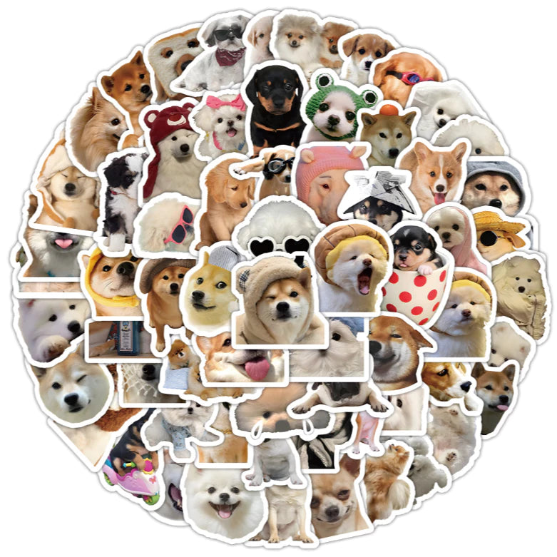 100pcs Cute Cat & Dog Stickers - Series Realistic Animal Decor for Water Bottles,Laptops,Phones ect