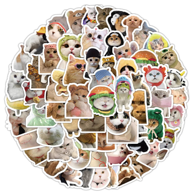 100pcs Cute Cat & Dog Stickers - Series Realistic Animal Decor for Water Bottles,Laptops,Phones ect