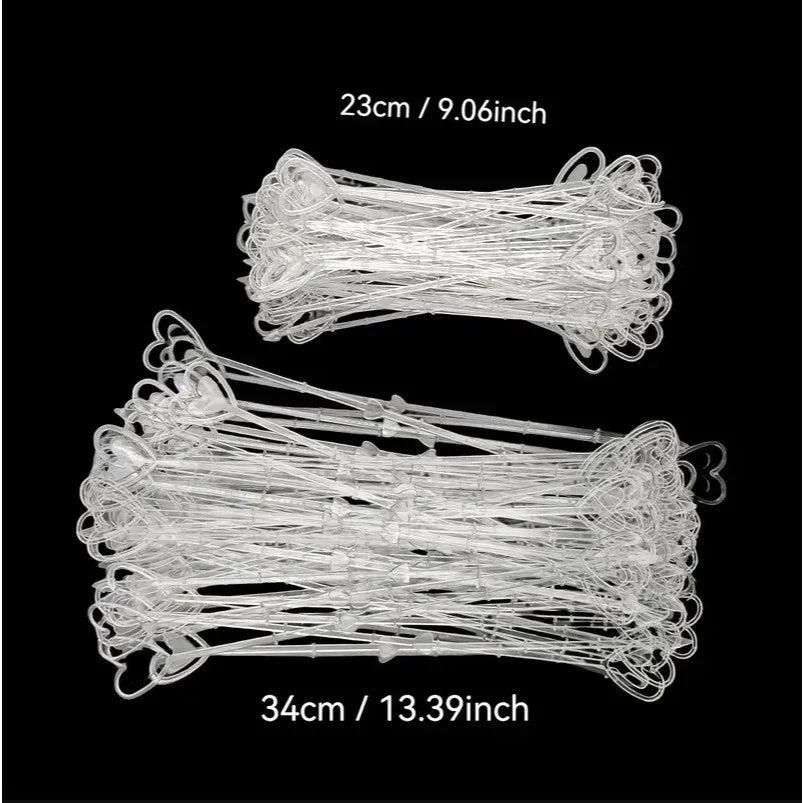 80pcs Plastic Heart Shape Card Holders for Floral Arrangements, Household Item, Wedding Decorations