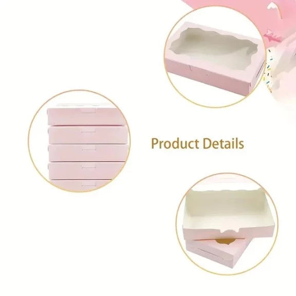 10pcs | Window Pastry Box - Kraft Paper Cake Boxes & Cups with Window muffin tart box