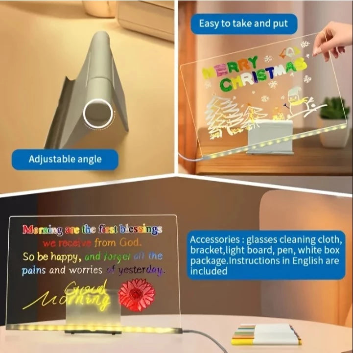 Light drawing board - children's erasable acrylic transparent writing board billboard stall