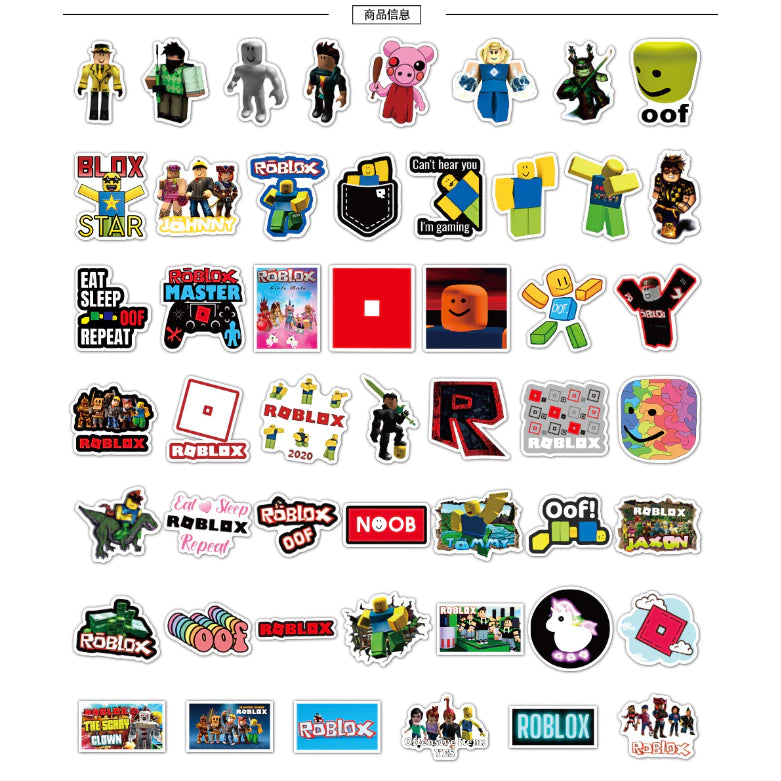 Roblox Graffiti 50-100pcs stickers - waterproof notebook skateboard refrigerator wave sticker source