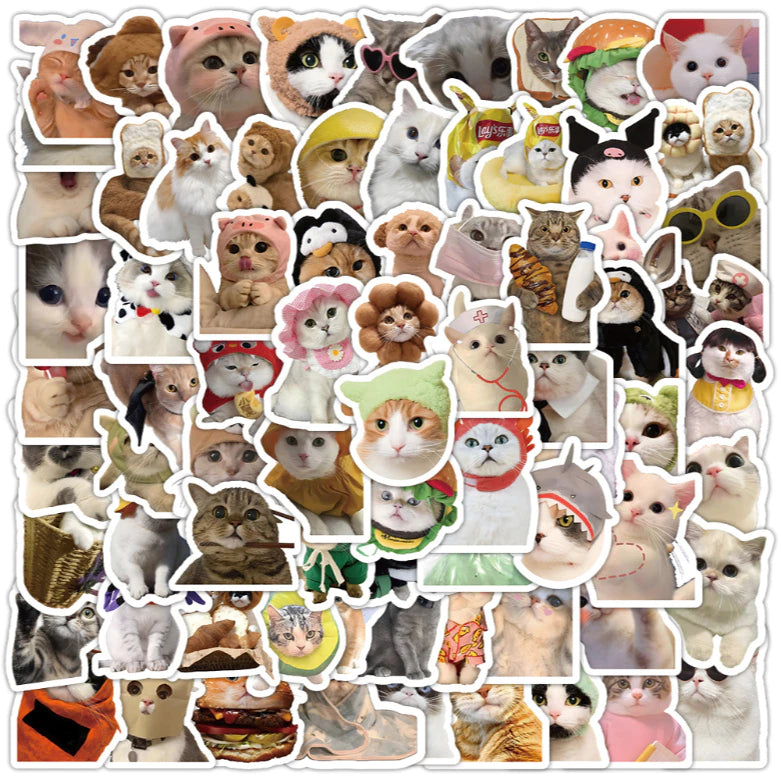 100pcs Cute Cat & Dog Stickers - Series Realistic Animal Decor for Water Bottles,Laptops,Phones ect