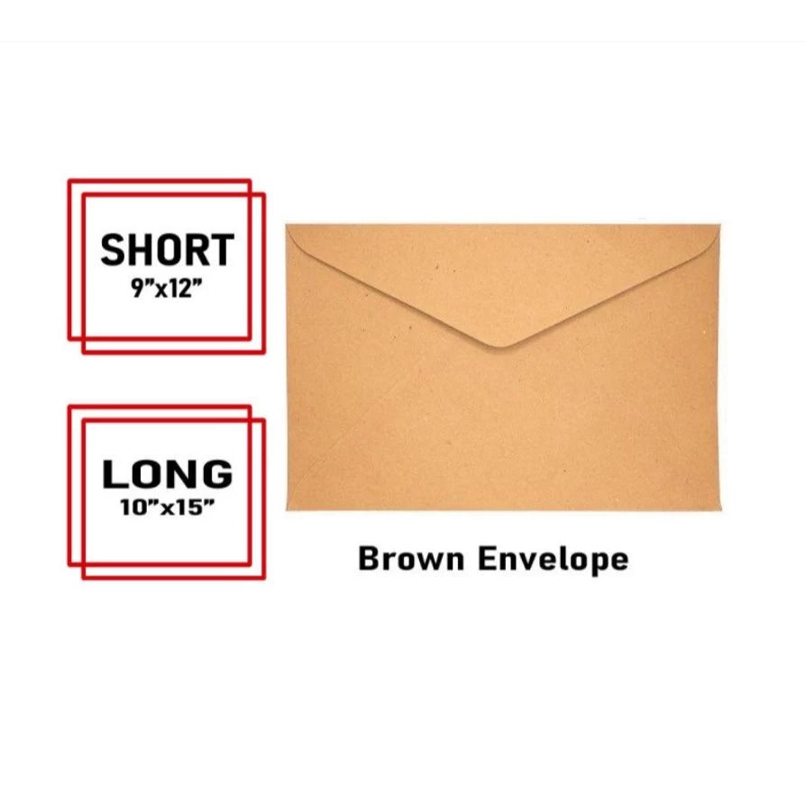 10pcs | BROWN ENVELOPE Short & Long - Office, School, Mailing Supplies, Letter Packaging