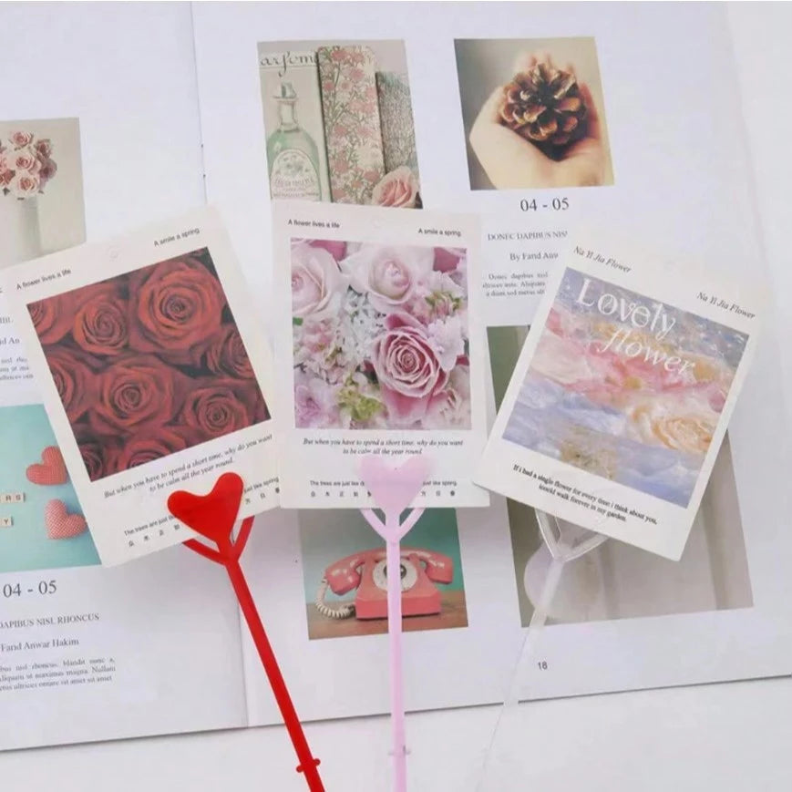 80pcs Plastic Heart Shape Card Holders for Floral Arrangements, Household Item, Wedding Decorations