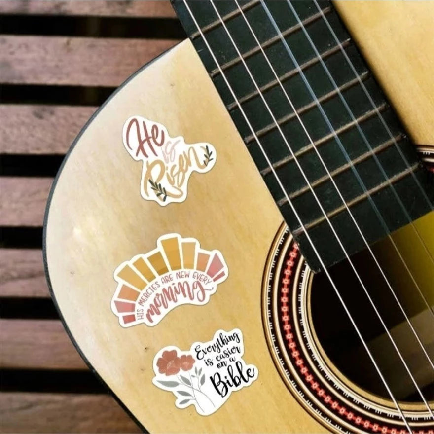 Jesus Bible Phrase Slang Stickers - Classical Wisdom Words Waterproof Doodle Stickers