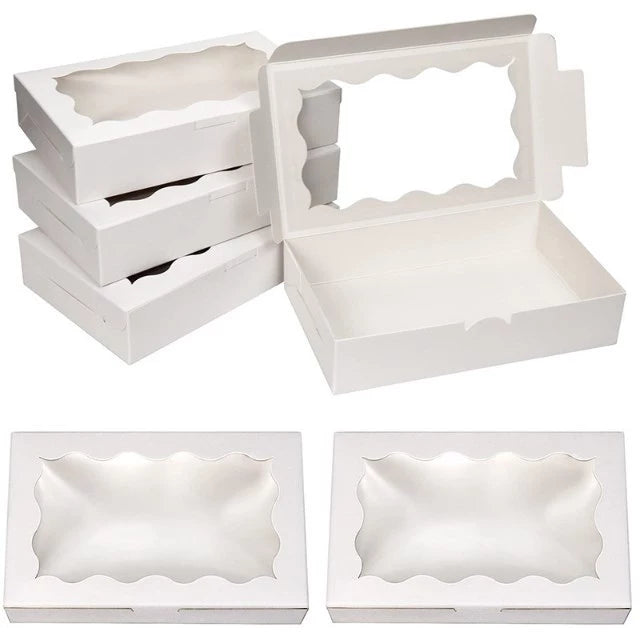 10pcs | Window Pastry Box - Kraft Paper Cake Boxes & Cups with Window muffin tart box