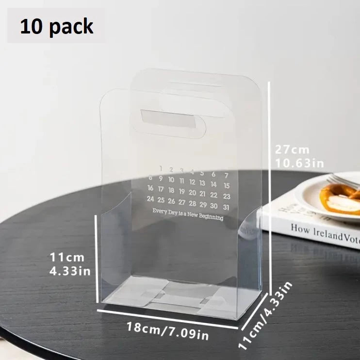 Transparent PVC Flower Cake Calendar Bags - Suitable for Events and Celebrations