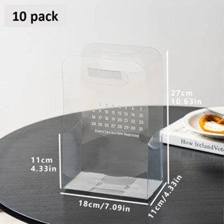 5PCS Transparent Acetate Flower Cake Box With Divider Handle Gift Packaging Set Mini Cake