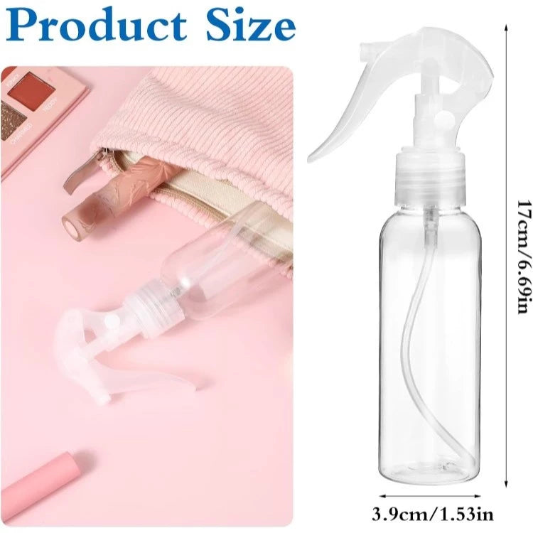 1PC 100ml Spray Bottle - Clear With White Trigger Spray Refillable Plastic Atomizer