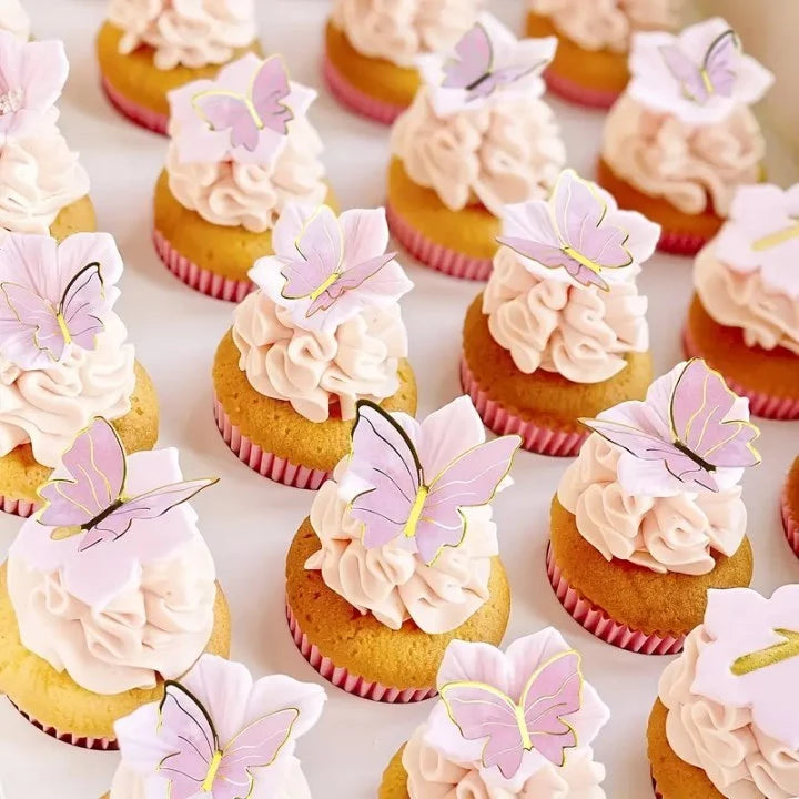10Pcs/set 3D Butterfly Cake Topper Cards – Elegant Dessert Decorations for Parties & Home