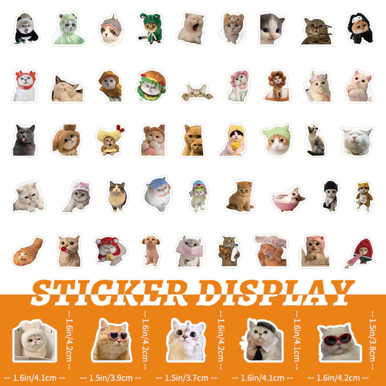 100pcs Cute Cat & Dog Stickers - Series Realistic Animal Decor for Water Bottles,Laptops,Phones ect