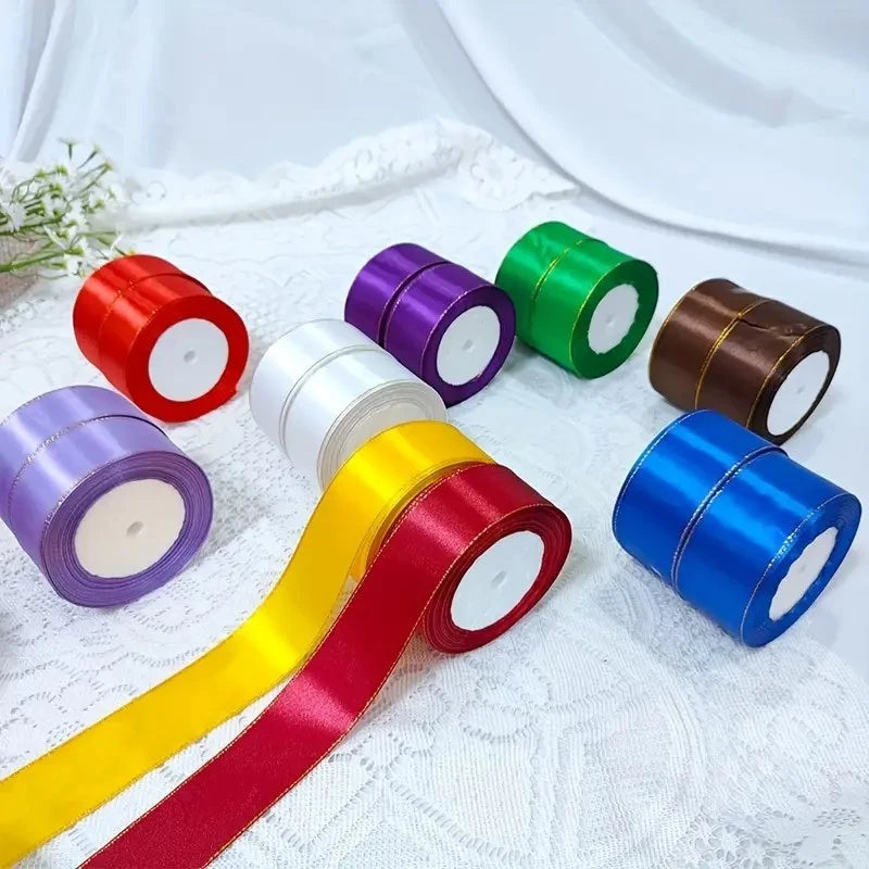 4cm double gold edge ribbon - satin ribbon, decorative ribbon, gift packaging, Ribbons