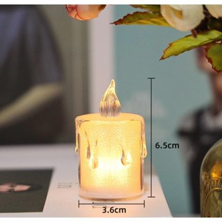 Flameless Tea Lights Candles Transparent Crystal Teardrop LED Candle Lights