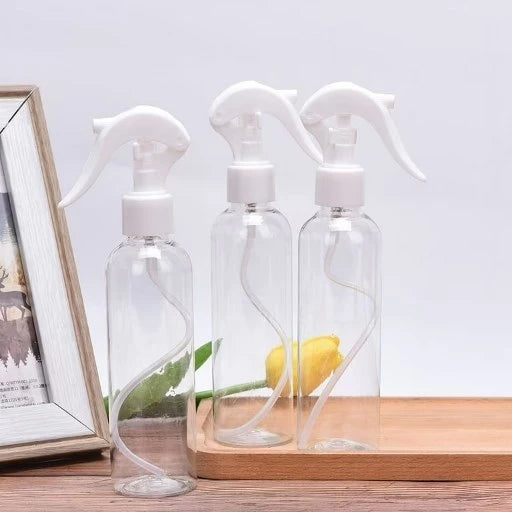 1PC 100ml Spray Bottle - Clear With White Trigger Spray Refillable Plastic Atomizer