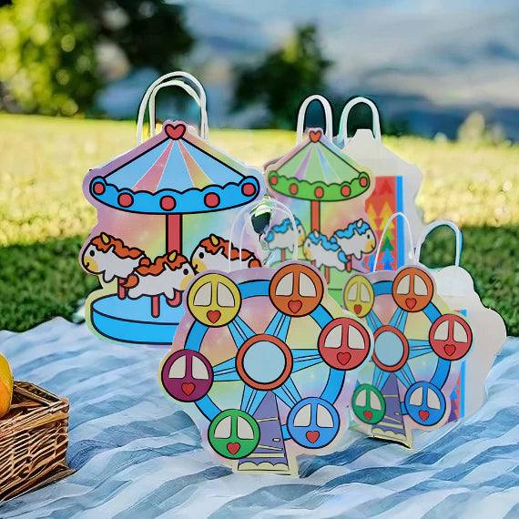 Carnival Laminated Paper Bag Special-shaped White Card Boutique Gift Bag 21*17*13.5cm