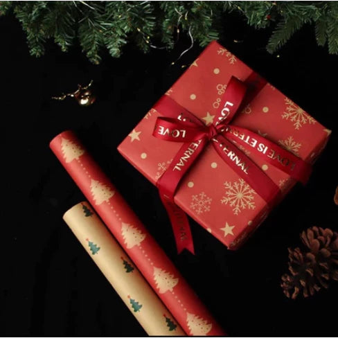10 Sheets/roll CHRISTMAS Kraft Gift Wrapper Christmas Gift Present Paper Gift paper