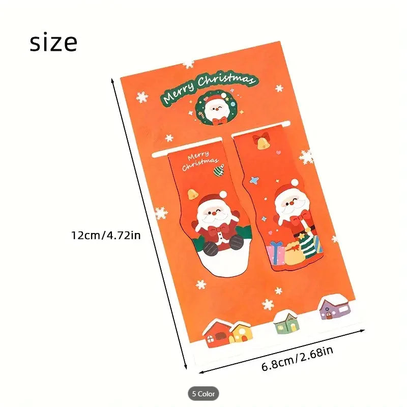 2pcs Christmas Magnetic Bookmark Student Christmas Magnetic Suction Book Page Clip