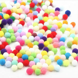 (100pcs/1pack) Mixed Gradient Color Pompom Fluffy Ball 1cm Coloful Polyester Plush Ball