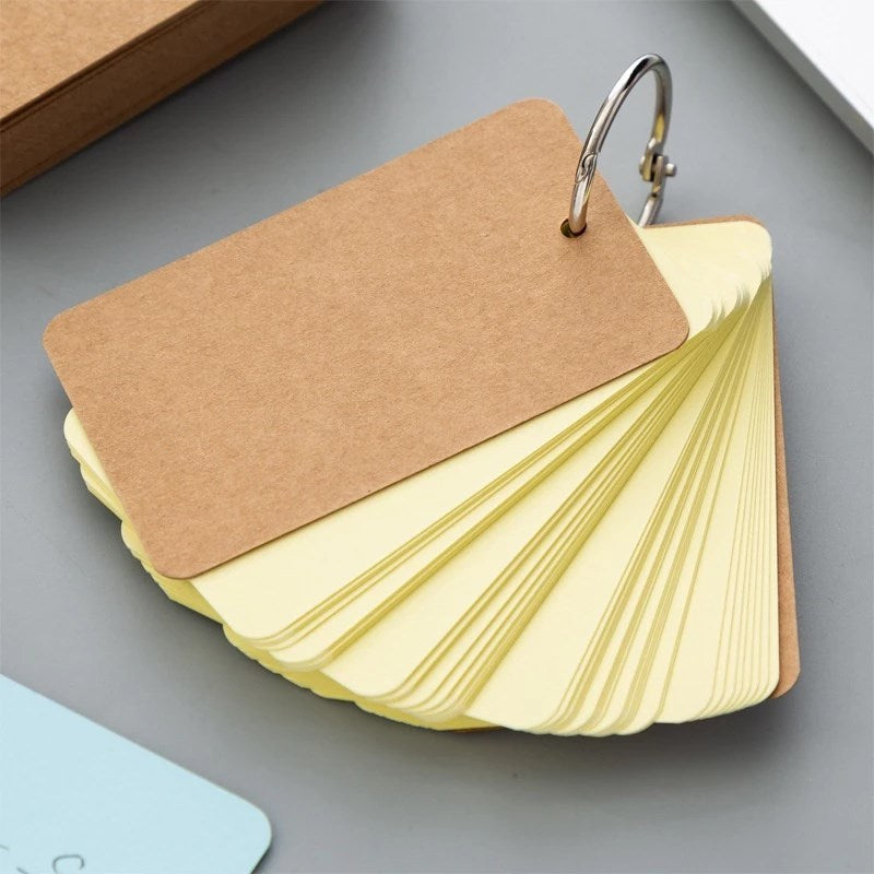 100 Pages Iron Ring Notepad Word Study Card Portable Memo Pad