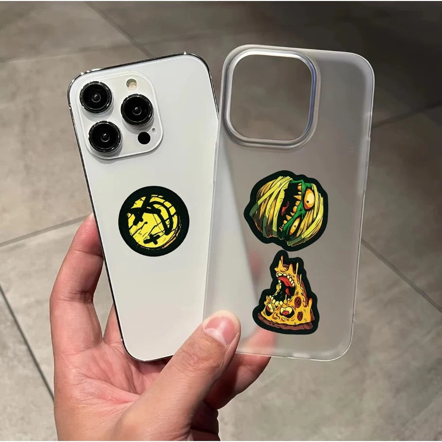 50pcs Scary Face Graffiti Stickers - Waterproof Vinyl Decals for Phones, Laptops & MORE