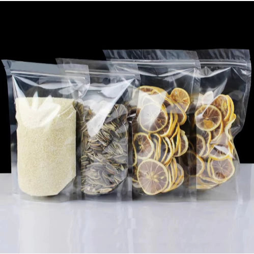 (50pcs) STAND UP POUCH | Clear Resealable Zip Lock Bag