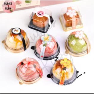 50pcs Plastic Dome Round And Square / Cake Blister Box Container Pastry Packing Box